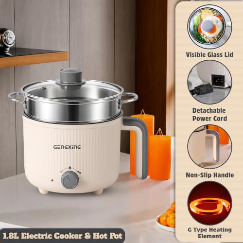 Image of Multipurpose Electric Kettle with Steamer 1.2L | Egg Boiler, Tea & Coffee Maker, Vegetable Steamer | Variable Temperature Control | Double Layer Insulated Body | Wide Mouth | 600W Fast Heating