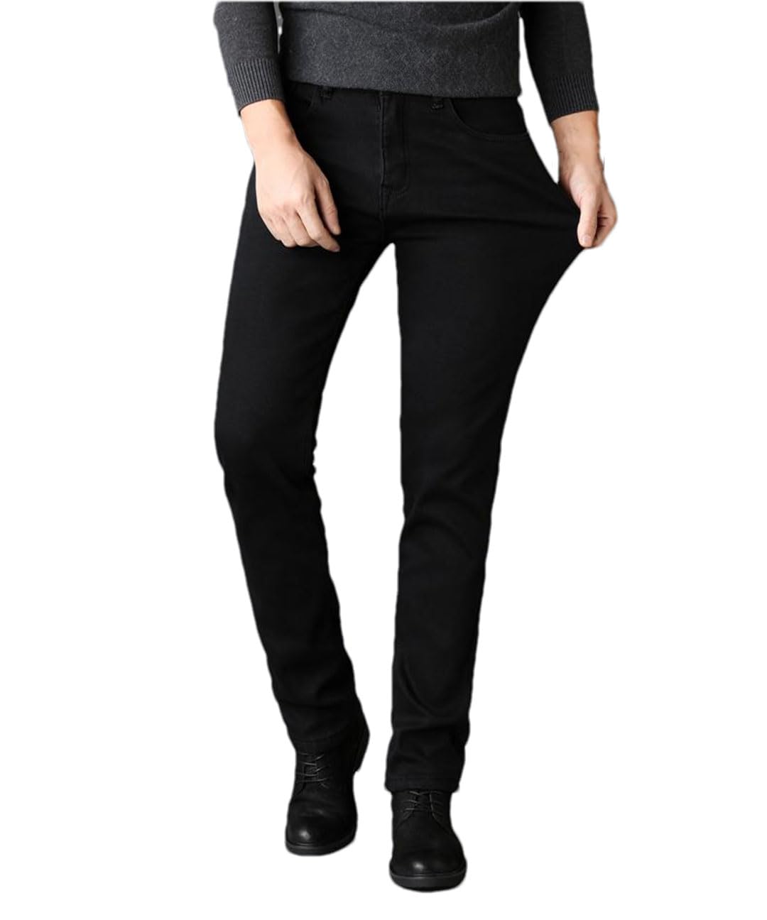 Vogrtcc Pantalones Vaqueros Elásticos para Hombre Business Slim-Fit Casual