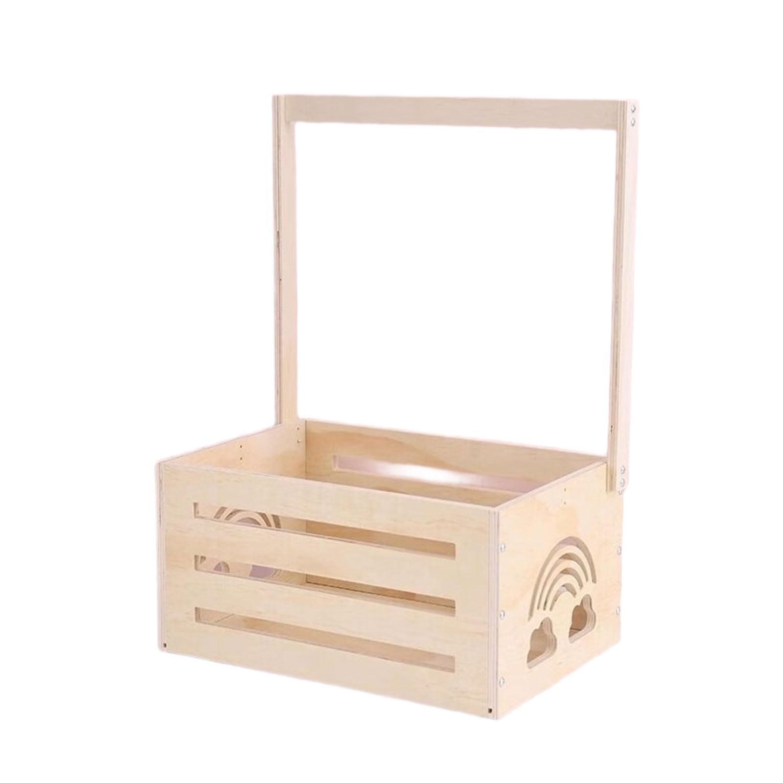 Carotoe B Closet Storage Crate With Long Handle Wooden Nursery Organiser Clothes Hanging Asket Party Decoration Wooden Aby Storage For Nursery