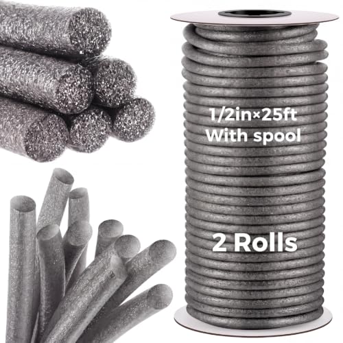 Image of MotiMind Foam Backer Rod for Gaps Joints,1 Inch x 100 Ft,Gray,2 Roll | Caulk Saver Concrete Crack Filler, Weather Stripping Seal, Door Window Insulation, Backing Rod Expansion Joints