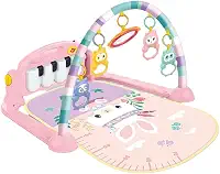 Tapete de Atividade bebê Musical Piano Interativo Coelho Rosa