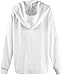 Long Sleeve Hoodie Sweaters for Women Waffle Drawstring V Neck Button Up Shirts Hoodies Casual Pullover Tshirts (White,Large)