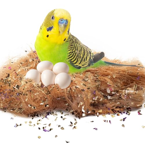 Image of SunGrow Coco Fiber Herbs for Small and Medium Birds, with Chamomile, Lavender, Peppermint & Calcium, Nesting Pad, Aviary Bedding & Substrate for Budgies, Cockatiels, Canaries, Finches, Parrots, 5 oz