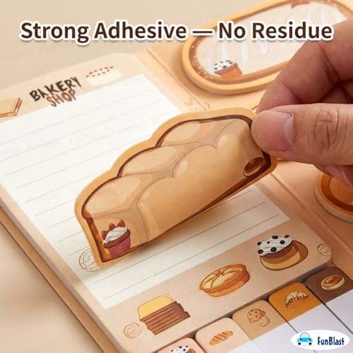 Image of FunBlast 11 Sheets /440 Sticky Notes - Cute Kawaii Sticky Notes, Sticky Pad for Study, Point It Marker Stationery Items, Self-Adhesive Memo Pad, Planners and Memo Sticker (DL)