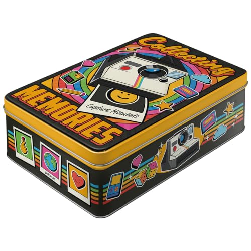 Nostalgic-Art Retro Vorratsdose Flach, 2,5 l, Polaroid – Collecting Memories – Geschenk-Idee für Fotografie-Fans, Original Lizenzprodukt (OLP), Blech-Dose mit Deckel, Vintage Design