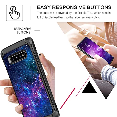 Bentoben Samsung Galaxy S10 Case, Galaxy S10 Case, Glow In The Dark 2 In 1 Heavy Duty Rugged Hybrid Soft Tpu Bumper Hard Pc Shockproof Protective Case For Samsung Galaxy S10 6.1" (2019), Nebula/Galaxy #TOP5