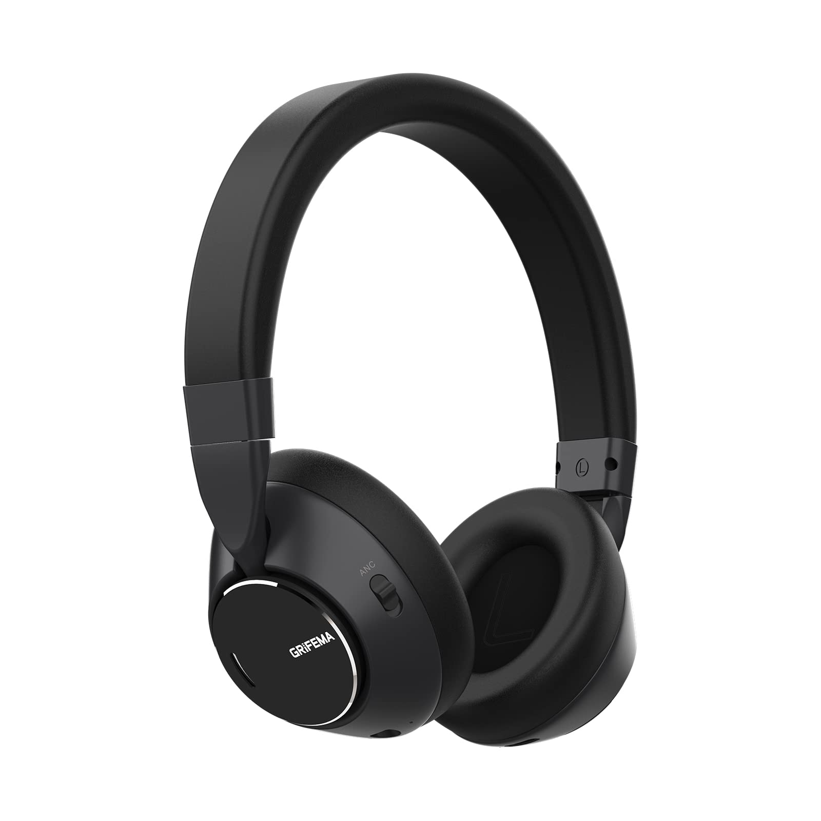 GRIFEMA GH1001 ANC Active Noise Cancelling Headphones, Wireless Headphones, Lightweight, Comfortable and Foldable, Up to 25h Battery, Bluetooth 5.3, Black