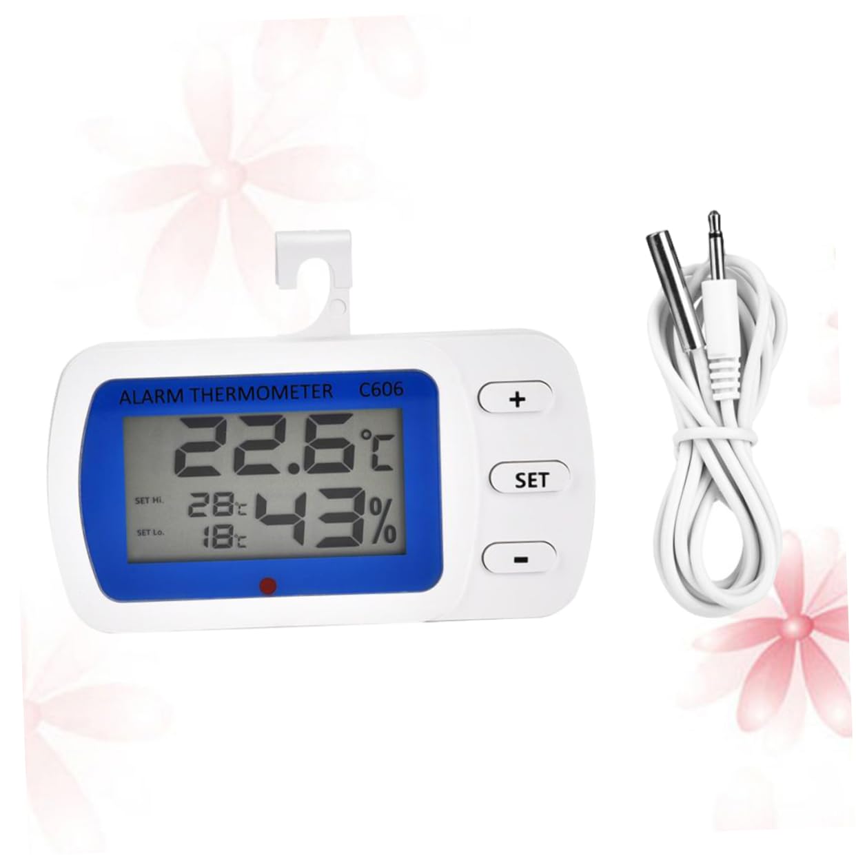 Amosfun 3 Piezas Termómetro Digital Termómetro Exterior Termometro Interior y Exterior Alarma De Alta y Temperatura Termómetro C606 Blue