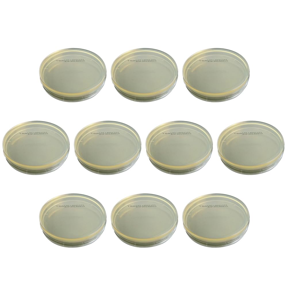 UKCOCO 10 Stück Agar Petrischplatten, Platten aus Kunststoff, Petroleumplatten, Agar R2a Petroleumplatten, Verwendung und Agar Medien Biologische Bestimmungsgeräte