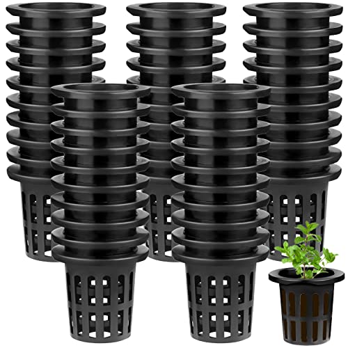 Uoeo 50 pcs Jardin Plastique Net Tasses Pots hydroponie en maille filet Plastique Pots de plantes Pots de chambre d'enfant, plastique à fente en maille filet pour plantes Pots de tasses Cover