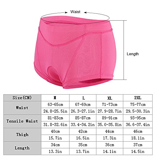 Calça de ciclismo feminina Explopur – calça de bicicleta acolchoada em gel 3D – tamanho 4, Azul, Lar