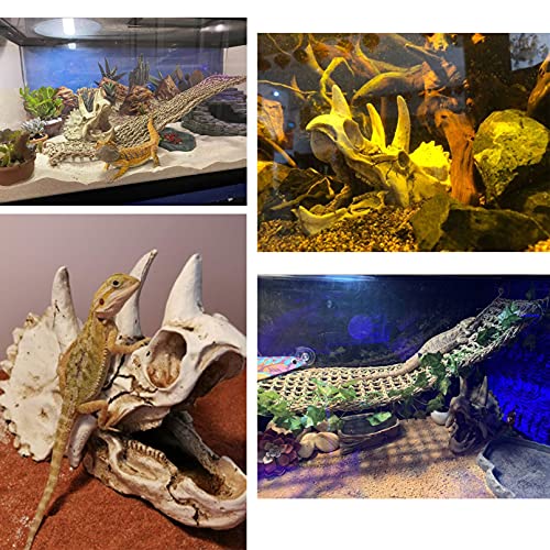 Tfwadmx Bearded Dragon Tank Accessories Resin Dinosaur Triceratops Skull Reptiles Seagrass Hammock Habitat Decor… - Image 3