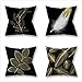 Zestaw 4 poszewek na poduszki, czarno-złoty liść drzewa (1) poszewka na poduszkę, 70 x 70 cm, lniana poszewka na poduszkę, na sofę, krzesło, łóżko, dekoracja domu, poduszki na zewnątrz, wodoodporne, 28 x 28 cali