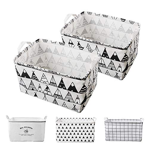 最安値 収納ボックス 布 収納バスケット ランドリー バスケット ケース おもちゃ収納 おりたたみ式 綿麻製 小物入れ 2個セット テント柄 の価格比較