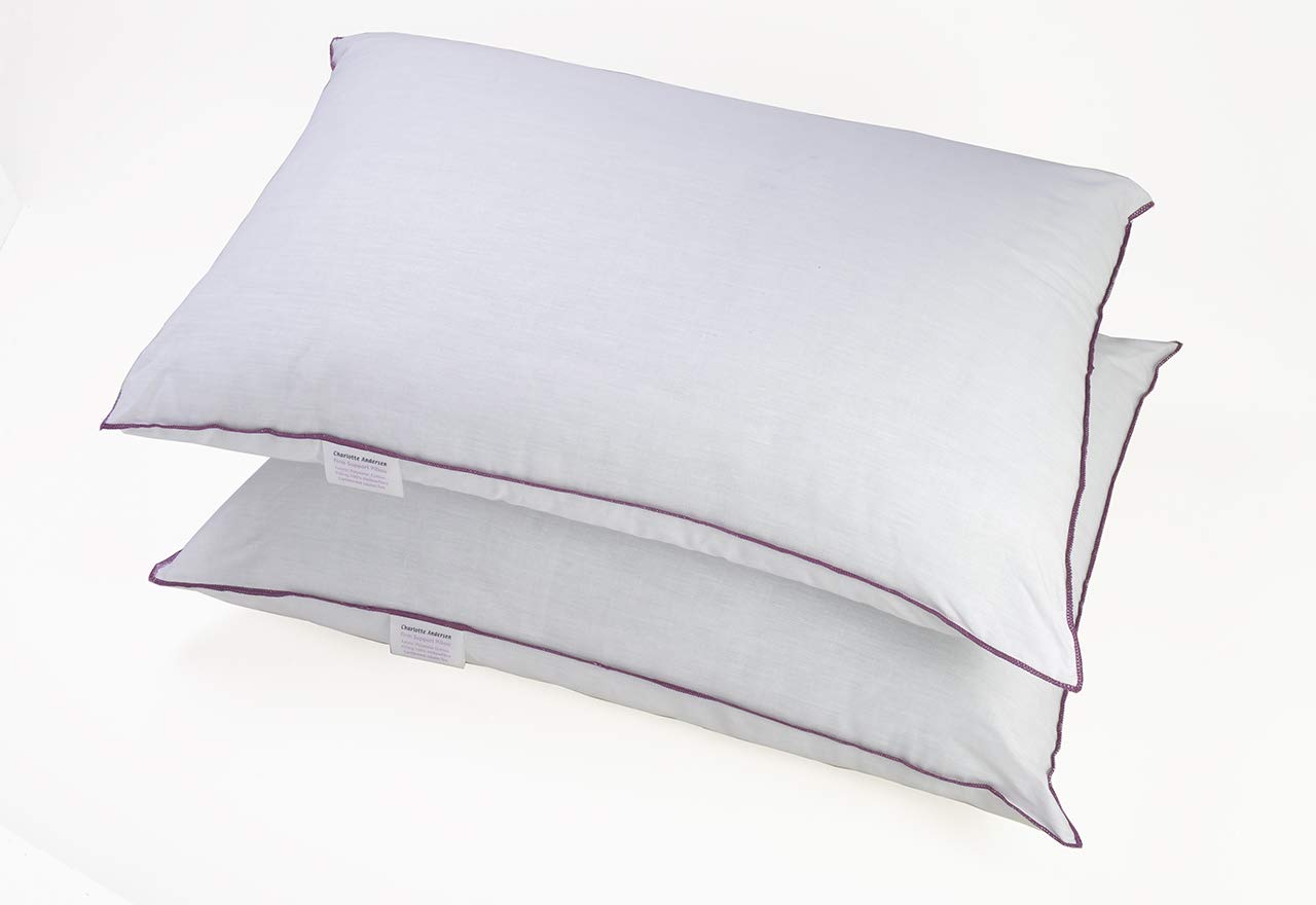 Charlotte Andersen White 1 Firm Support Pillow Anti Allergenic Hollowfibre Side And Back Extra Comfort