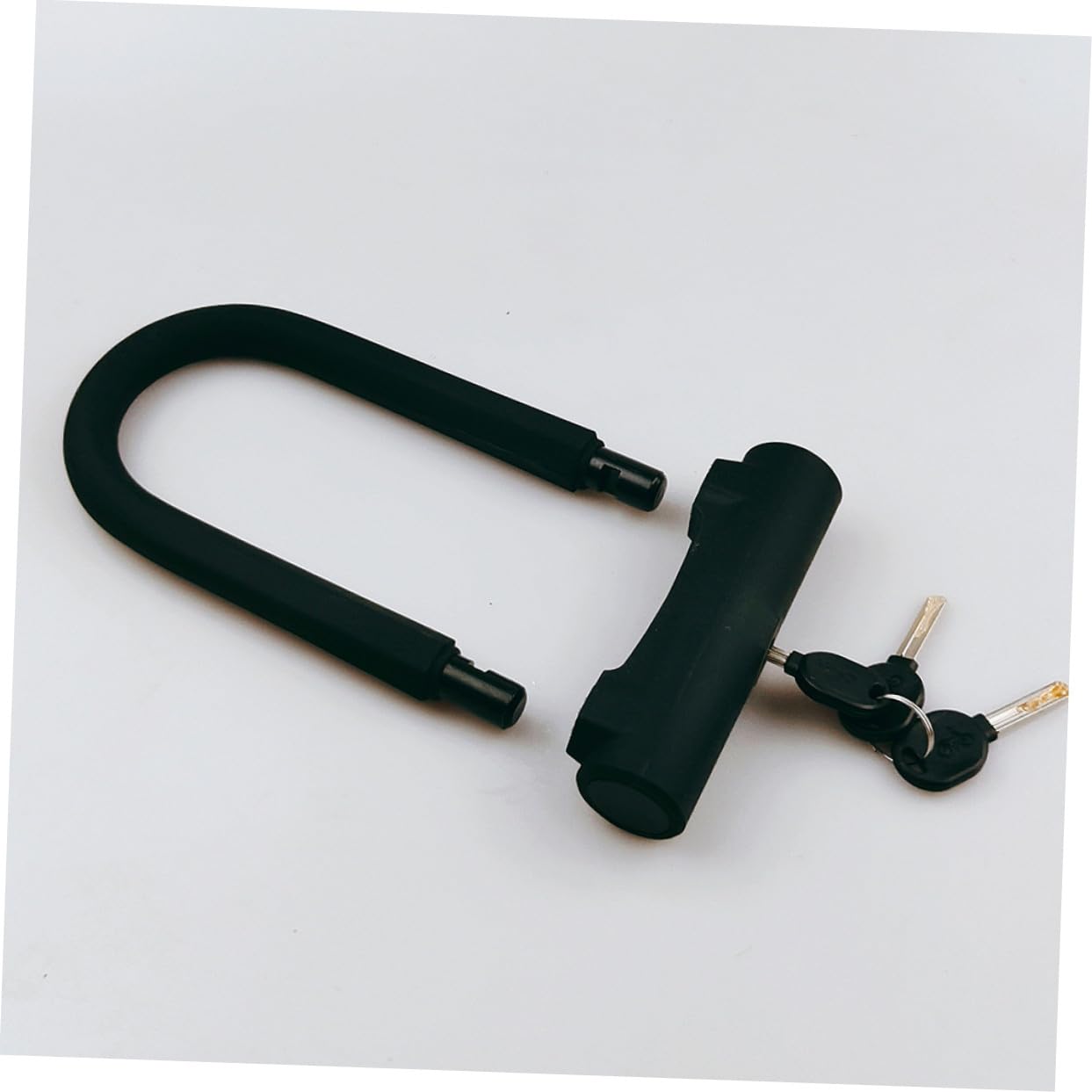 Lucchetto a U per Bici e Mountain Bike, Antifurto Portatile Nero | Plastica e Metallo, Apertura Manuale Chiave, Facile da Riporre, Uso Outdoor