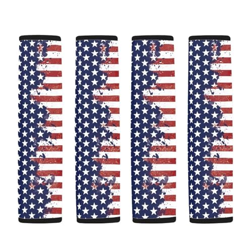 Image of AFPANQZ America Flag Auto Seat Belt Covers Cute for Adults Children 2 Pack Safety Seatbelt Pad Cushion Kit Universal Daiper Bag Backpack Shoulder Straps Pads Comfortable