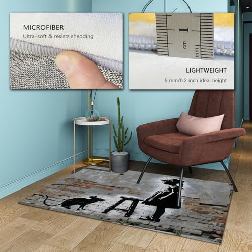 Tapis de salon doux graffiti brique pour chambre adolescent