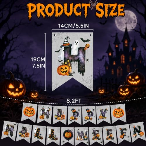 Image of Halloween Decorations - Happy Halloween Banner for Indoor Outdoor | Halloween Party Decorations - Trunk or Treat Backdrop Garland for Home Wall Decor, Hanging Party Favors Supplies for Birthday