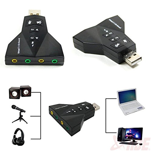 External Virtual 7.1 Channel Usb 2.0 3D Audio Sound Card Laptop Pc Mic Adapter #TOP1