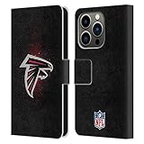 Head Hülle Designs Offizielle NFL LED Atlanta Falcons Artwork Leder-Wallet-Hülle Kompatibel mit Apple iPhone 14 Pro