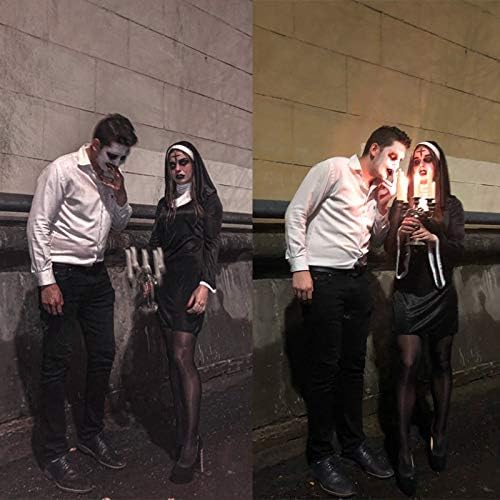 Miniatura 6 de ReneeCho Disfraz de monja traviesa para mujer, vestido de Halloween, vestido de iglesia, hábito religioso para adultos