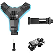 Sounce Helmet Chin Strap Mount with Mobile Clip &amp; Screw Compatible with All Smart Phones Go pro Hero 9/8/7/6,SJCAM, Yi, DJI Osmo Action &amp; Other Action Cameras (Multipurpose Helmet Mount)