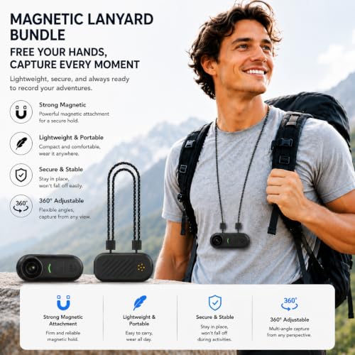 Image of 4K Mini Body Camera - 4K Mini Body Camera - Thumb POV 64GB Camwith Audio & Video Recording, 6-Axis Image Stabilization, Wearable Hands-Free Chest Pov Recording - For Cap Shirt Outoor Cycling Skiing