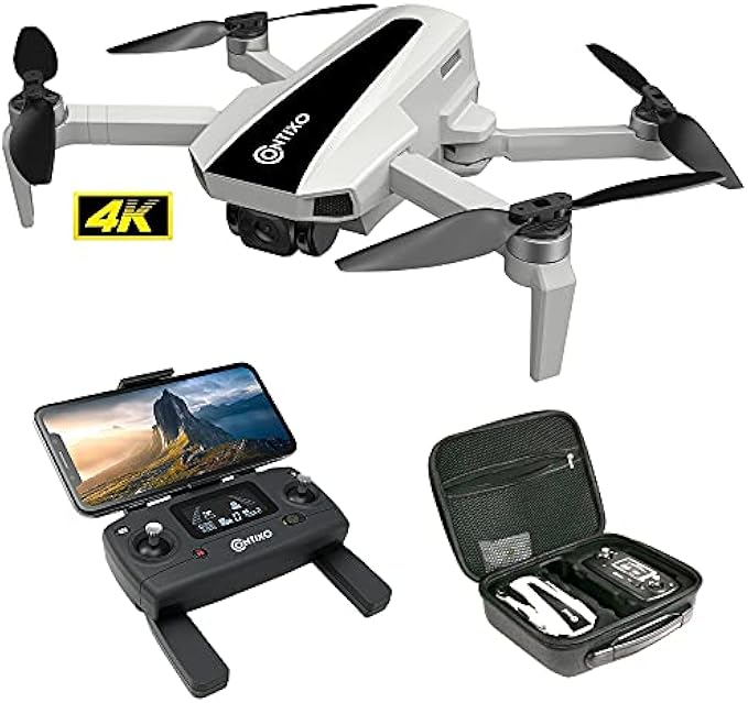 Contixo F31 Pocket Drones with Camera for Adults, 4K Gimbal Camera Drone, Lightweight, 25 Minutes Flight Time, Follow Me, Brushless Motors, 5GHz FPV Transmission, GPS Auto Return Home