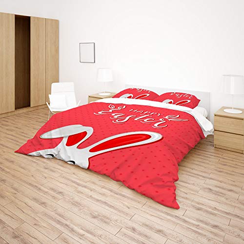Housse de couette ultra douce et légère en microfibre rouge CHEHONG - 5