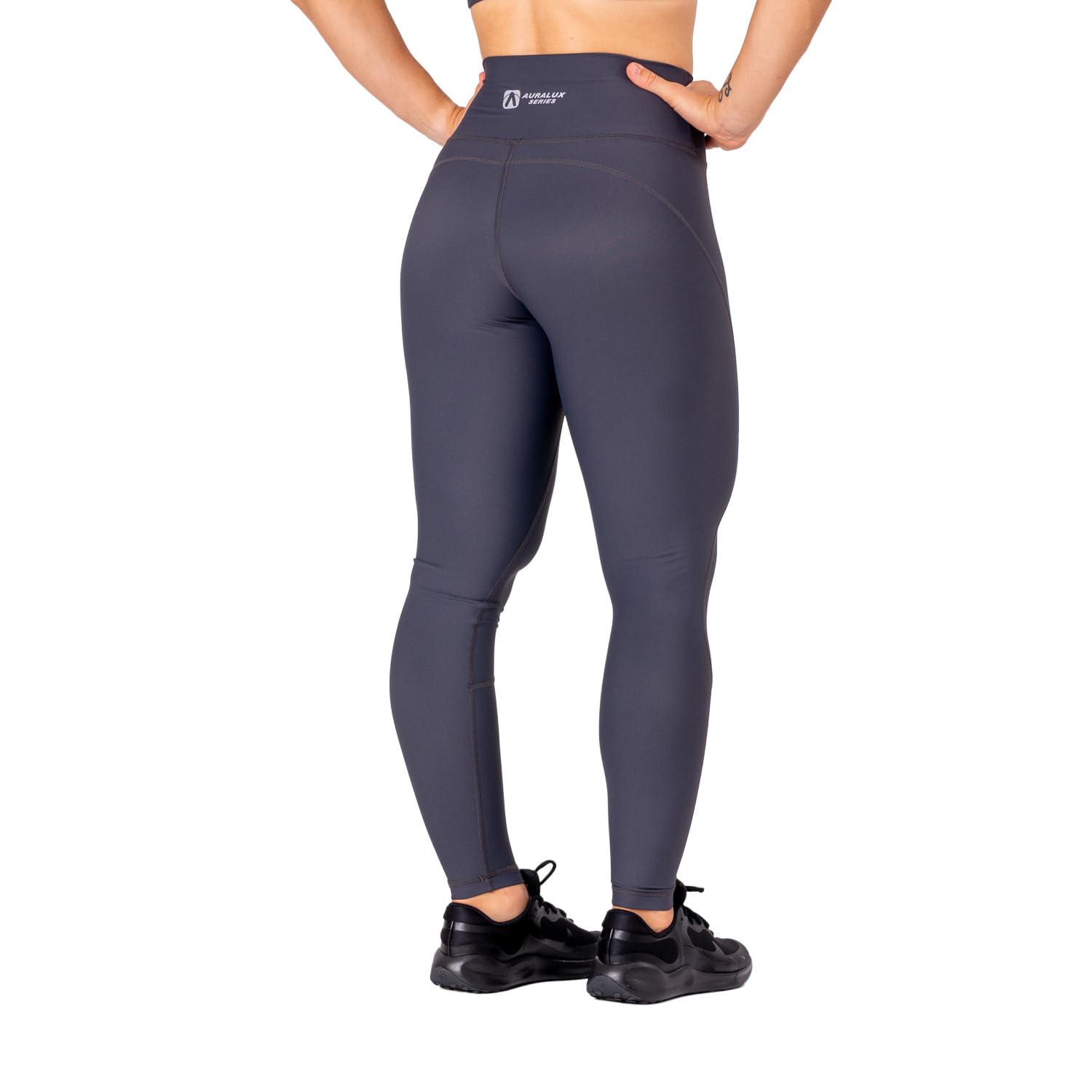 Mallas Deporte Mujer, Largas AuraLux II Tights Core Slate Grey, de Cintura Alta, con Lycra AuraLux, Gran Adaptación al Cuerpo, Costura Plana y sin Roces