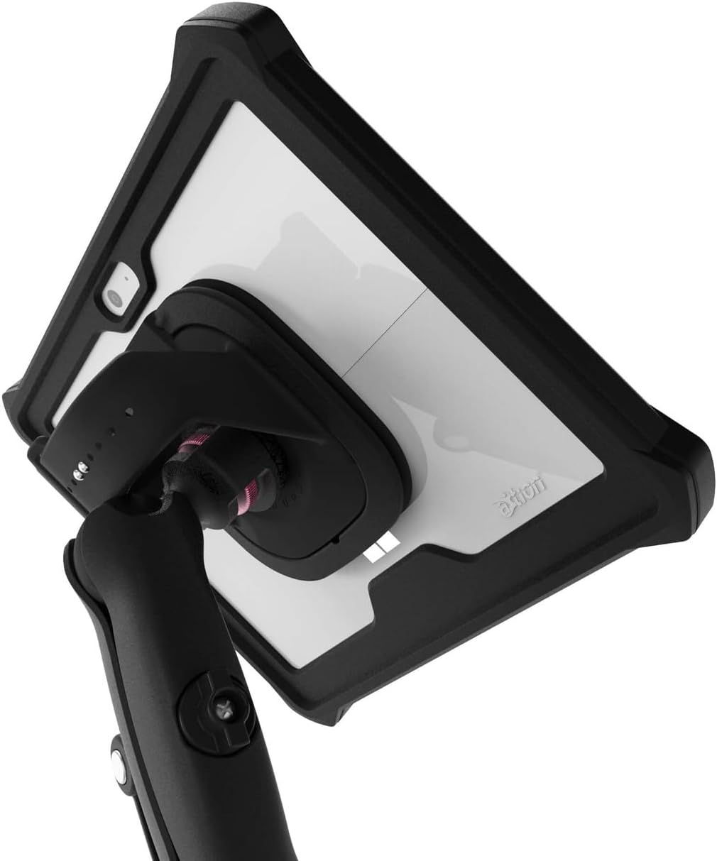The Joy Factory aXtion Go MP Rugged Carrying Case Microsoft Surface Go, Surface Go 2, Surface Go 3, Surface Go 4 Tablet, Credit Card, Card Reader - Black, Transparent