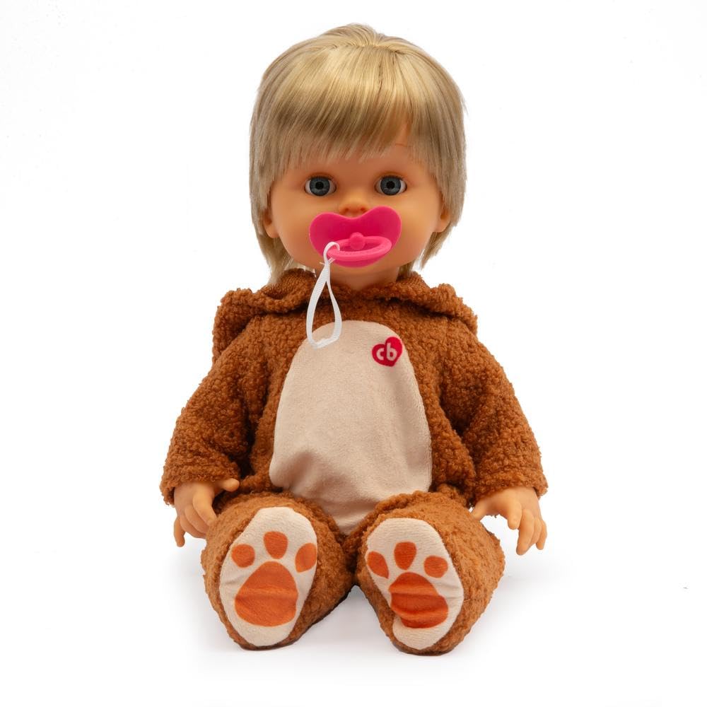Cicciobello Teddy Bear - Bambola Alta 42 Cm Interattiva,Indossa Tutina Da Orsetto E Piange Davvero, Include Ciuccio, Per Bambini A Partire Dai 2 Anni