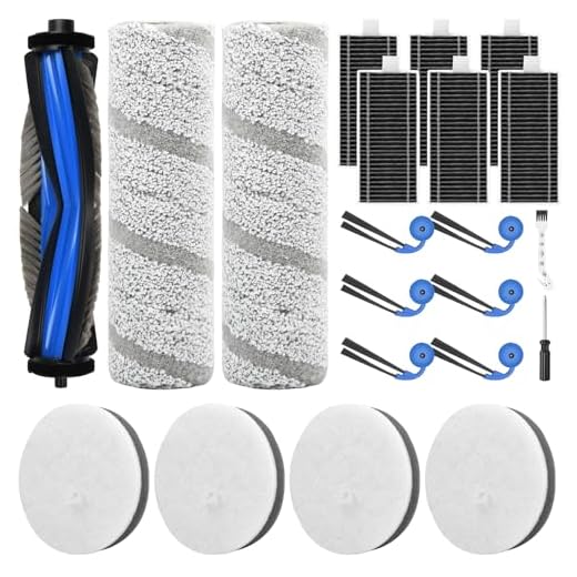 21 Stück Zubehör für Ecovacs X11 OMNICYCLONE Saugroboter, Ersatzteile mit 1 Hauptbürste, 4 Wattefilter, 2 Wischwalze, 6 Filter, 6 Seitenbürsten, 1 Reinigungsbürste, 1 Schraubendreher