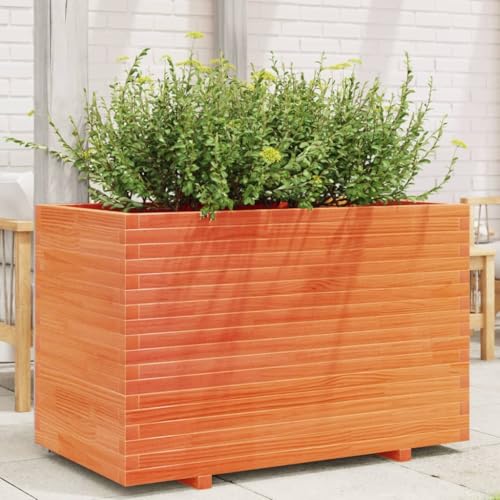 Jardinière en bois massif robuste marron de qualité pour extérieur - 3