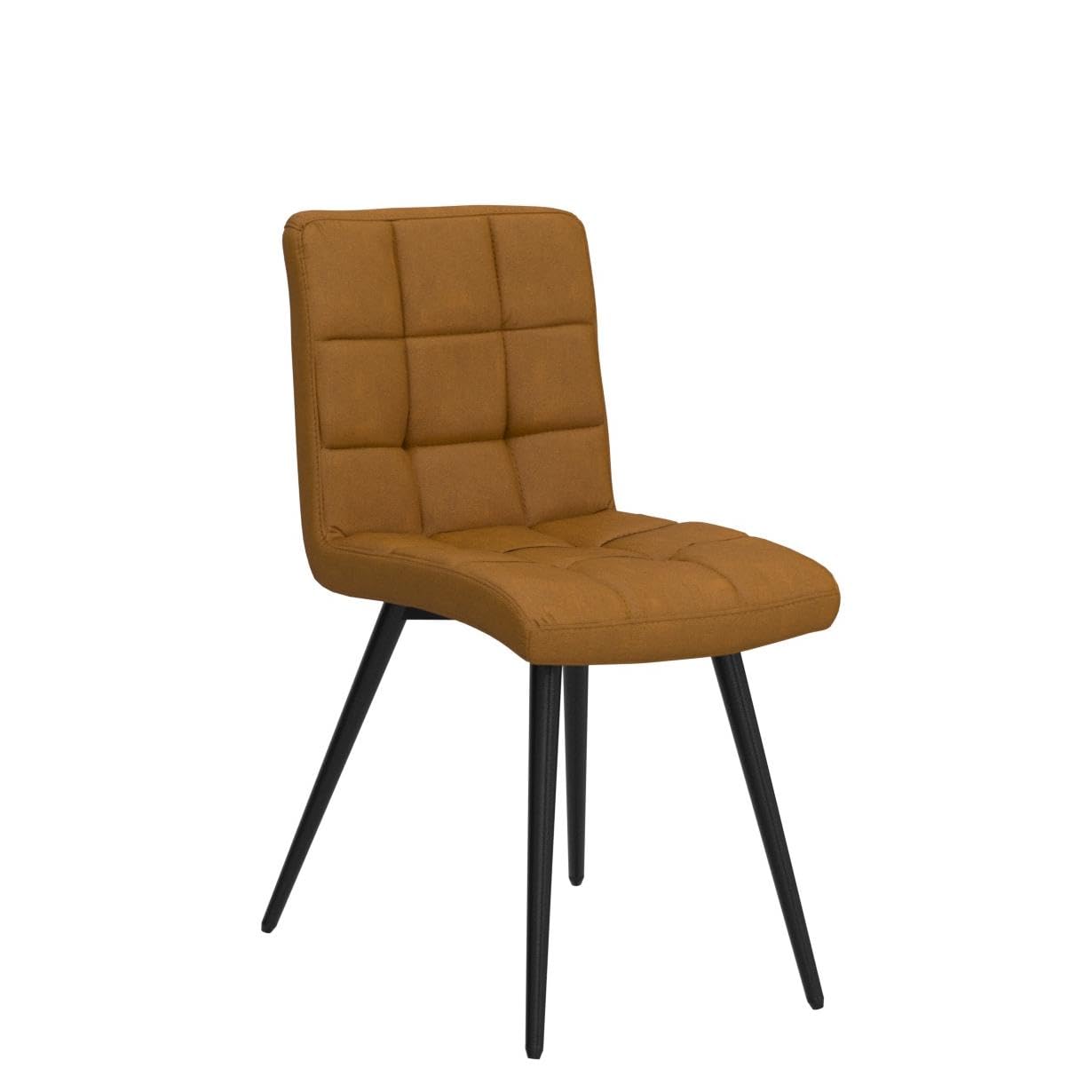 Set di 2 sedie imbottite Cubana da cucina, sala da pranzo e salotto, in morbido velluto, per ricevimenti, pub e ristoranti, con forti gambe in metallo nero, Colore Marrone