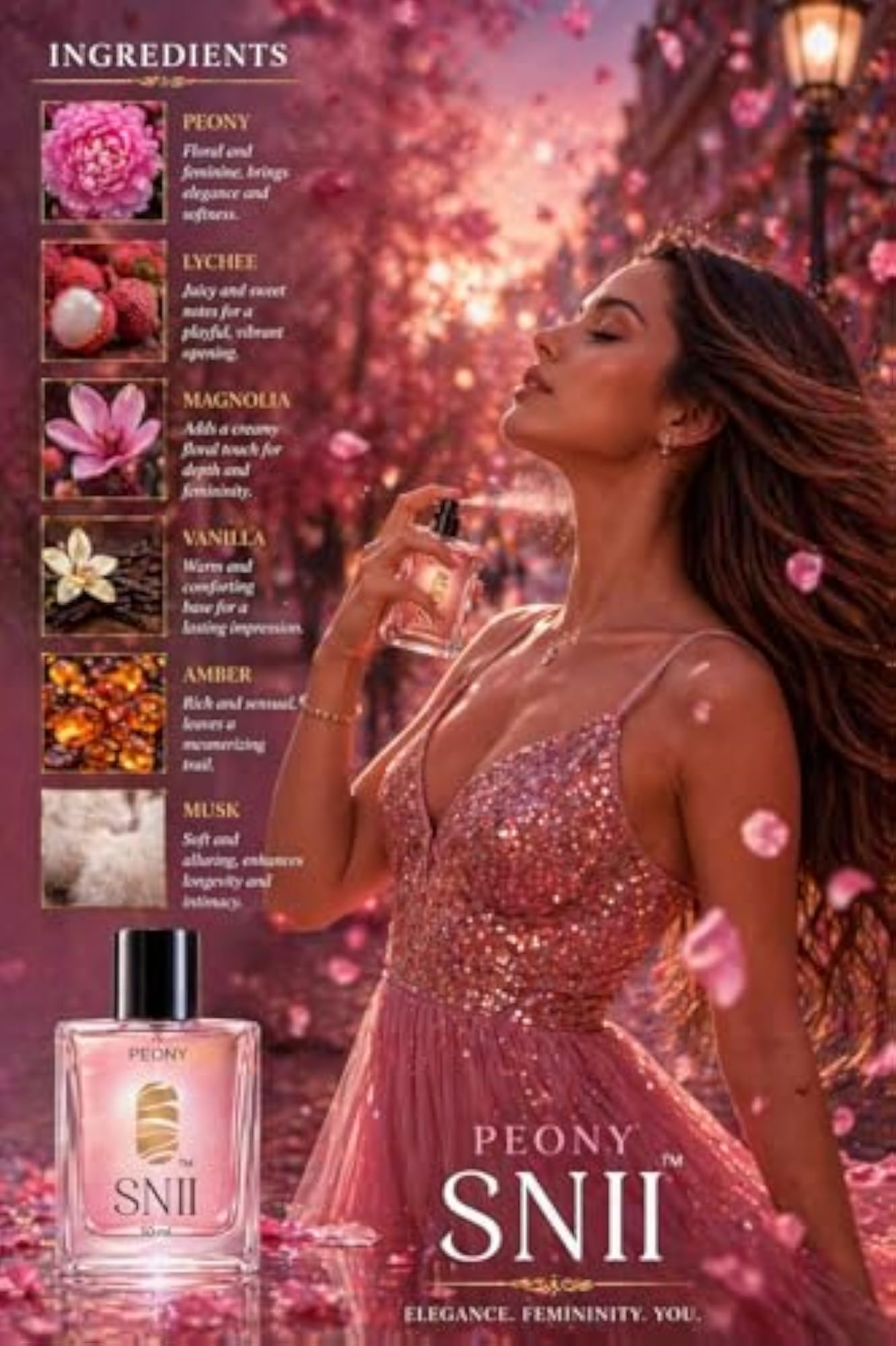 Women's Peony EDP, Long Lasting Soft Floral Luxury Scent