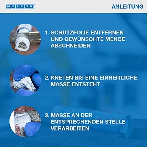 Image of WEICON Repair Stick Steel | 2-Component Adhesive Epoxy Resin Special Adhesive Fast and high-Strength Repair for Metal Parts, containers, etc | (4 oz (115g))