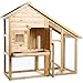 Conejera refugio para mascotas pequeñas chalet de lujo conejos 140x65x119 cm