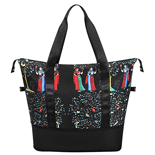 Womens Travel Duffel Bag Lightweight Sport Gym Bag Waterproof Weekender Overnight Bag with Wet and Dry Separation Pocket for Gym Training Yoga Fitness Swimming