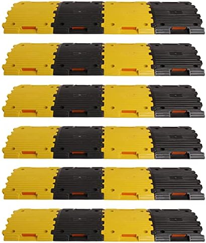 Plastic Speed Breaker With Over Load Capacity | 6 Mtr, 50MM, Black and Yellow Speed Hump (12X Yellow - 12X Black)