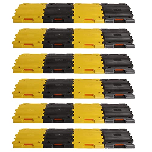 Image of Plastic Speed Breaker With Over Load Capacity | 6 Mtr, 50MM, Black and Yellow Speed Hump (12X Yellow - 12X Black)