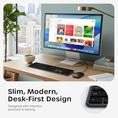 Image of Satechi Slim LX3 Wired Keyboard, Cross-Platform OS Switching, Space Black