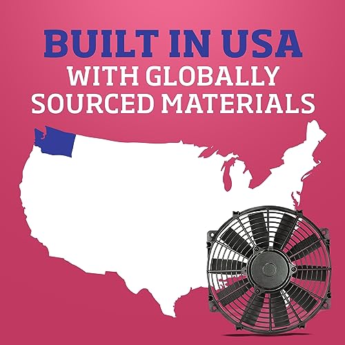 Flex-A-Lite Trimline Reversible Electric Fan, Pusher-Puller Fan (114), Car Accessories, 14 Inches, Black #TOP3