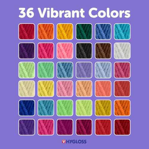 Image of Hygloss Assorted Acrylic Yarn for Crocheting & Hand Knitting - Set of 36