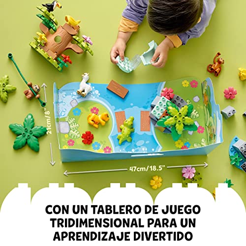 LEGO 10973 Duplo Fauna Salvaje de Sudamérica, Animales de Juguete, Set con Figuras Mono y Perezoso, Regalo Educativo para Niños de Entre 2 y 5 Años