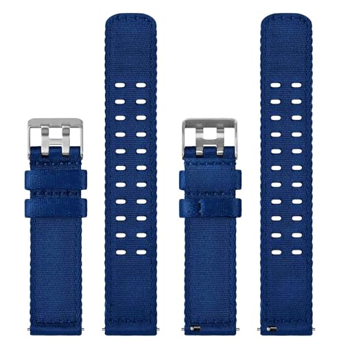 Image of WOCCI Double Holes Nylon Watch Bands, Silky Nylon Straps, Quick Release, Compatible Watch Lug Width 18mm 20mm 22mm