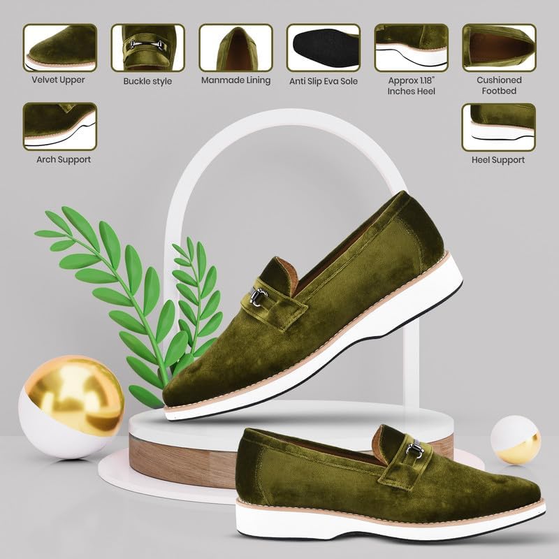 Image of LIBERTYZENO Mens Tuxedo Canvas Textile and Suede Leather Noble Loafers and Slip On Wedding Party Shoes for Easter Gift