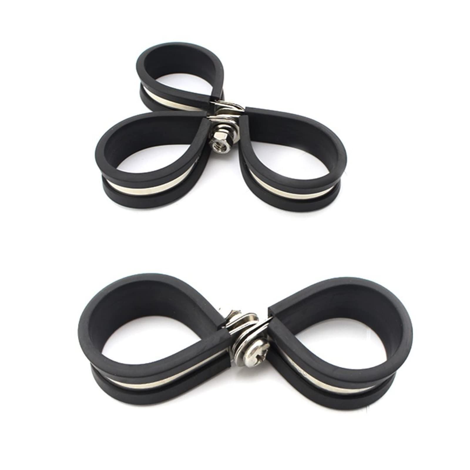 Abrazaderas de tubería, abrazadera de manguera, 10 piezas Abrazadera de manguera de cableado Clips P forrados de goma Montaje de cable de tubería Fijadores Hardware Accesorios eléctricos (Tamaño: 10 m
