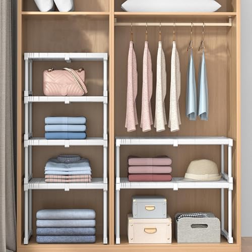 Étagère extensible pour placard et garde-manger empilable